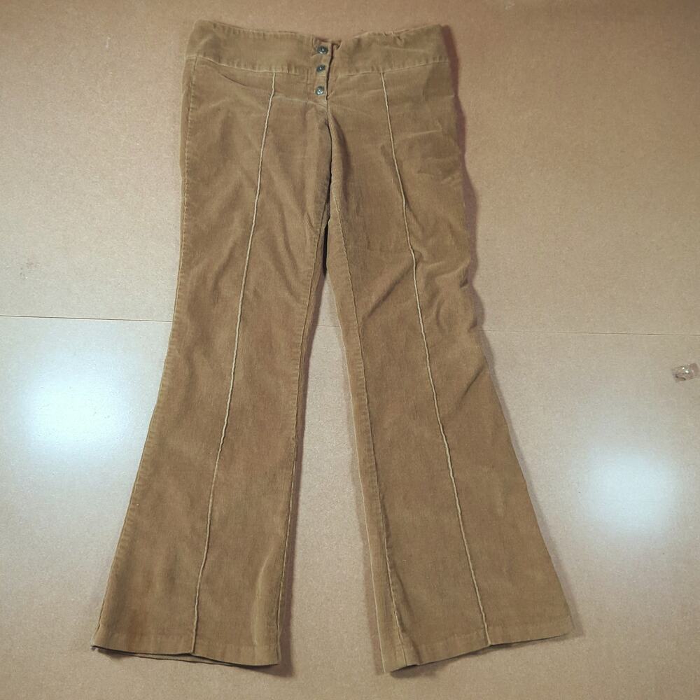 Powder Blu Y2K Corduroy Flare Pants Brown 90s Retro Made USA Size 9